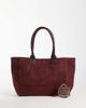 Mango Mango Teen 100% leather suede tote bag in burgundy-RED - 2