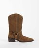 Mango Mango Teen 100% leather western boot in sand-NEUTRAL - 1