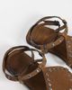 Mango Mango Teen 100% suede leather studded flat sandals in brown - 3