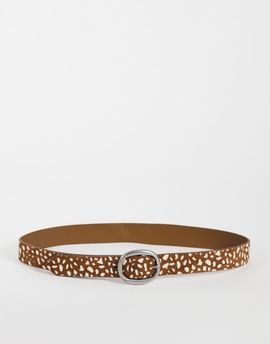 Mango Mango Teen belt in deer print-Brown
