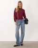 Mango Mango Teen button detail blouse in burgundy check-RED - 1
