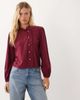 Mango Mango Teen button detail blouse in burgundy check-RED - 2
