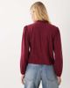 Mango Mango Teen button detail blouse in burgundy check-RED - 4