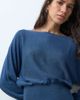 Mango Mango Teen cinched waist boat neck knitted top in petrol blue - 2