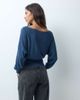 Mango Mango Teen cinched waist boat neck knitted top in petrol blue - 3
