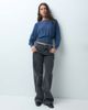 Mango Mango Teen cinched waist boat neck knitted top in petrol blue - 4