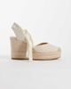 Mango Mango Teen espadrille wedges in cream-Neutral - 1