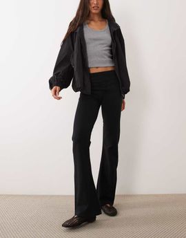 Mango Mango Teen fold over jersey flares in black