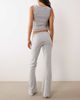 Mango Mango Teen fold over jersey flares in light gray - 3