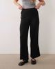 Mango Mango Teen foldover waist embroidery detail trouser in black - 1