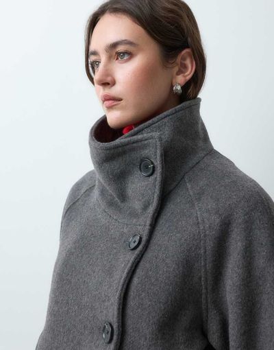 Mango Mango Teen funnel neck short jacket in gray