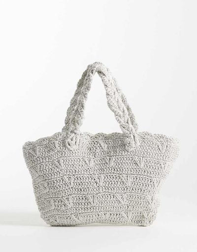 Mango Mango Teen knit purse in silver