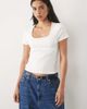 Mango Mango Teen lace up detailing t-shirt in black-White - 1