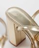 Mango Mango Teen platform block heel sandals in gold - 4