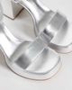 Mango Mango Teen platform block heeled sandals in silver - 2