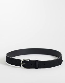 Mango Mango Teen pony-hair belt in black