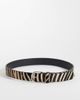 Mango Mango Teen pony hair belt in zebra-Black - 1