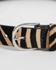 Mango Mango Teen pony hair belt in zebra-Black - 2