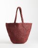 Mango Mango Teen raffia tote bag in deep red - 4