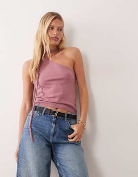 Mango Mango Teen scarf detail sleeveless top in pink