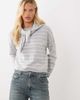 Mango Mango Teen scarf detail sweater in gray stripe - 1