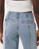 Mango Mango Teen seam front straight leg jeans in acid wash-Blue - 4