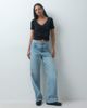 Mango Mango Teen short sleeve ruched t-shirt in black - 3