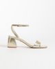 Mango Mango Teen square toe heeled sandals in gold - 1