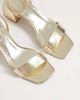 Mango Mango Teen square toe heeled sandals in gold - 3