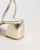 Mango Mango Teen square toe heeled sandals in gold - 4
