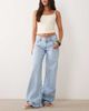 Mango Mango Teen straight jeans in acid wash-Blue - 1