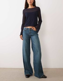 Mango Mango Teen straight jeans in dark blue