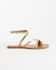Mango Mango Teen strappy flat sandals in gold - 1