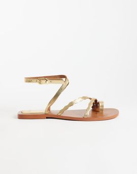 Mango Mango Teen strappy flat sandals in gold