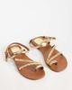 Mango Mango Teen strappy flat sandals in gold - 2