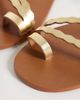 Mango Mango Teen strappy flat sandals in gold - 3