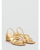Mango Mango Teen strappy heeled sandals in gold - 1