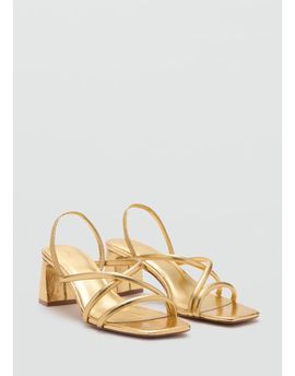 Mango Mango Teen strappy heeled sandals in gold