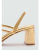 Mango Mango Teen strappy heeled sandals in gold - 3