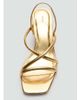 Mango Mango Teen strappy heeled sandals in gold - 4