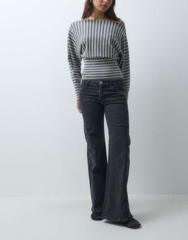 Mango Mango Teen studded straight jean in black