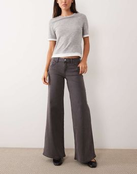 Mango Mango Teen wide leg jean in gray