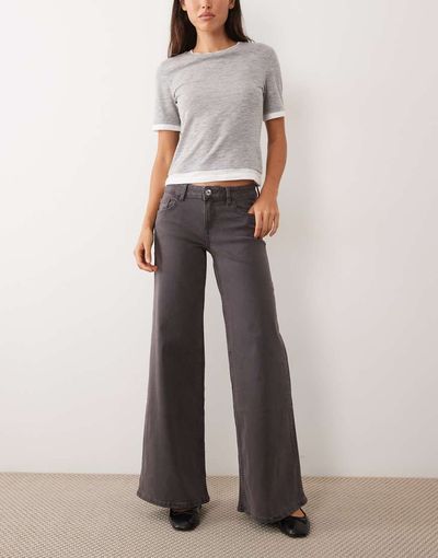 Mango Mango Teen wide leg jean in gray