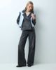 Mango Mango Teen wool mix cropped trench in gray check print - 2