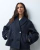 Mango Mango Teen wool mix cropped trench in navy - 1