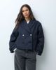 Mango Mango Teen wool mix cropped trench in navy - 3