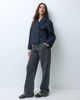 Mango Mango Teen wool mix cropped trench in navy - 4