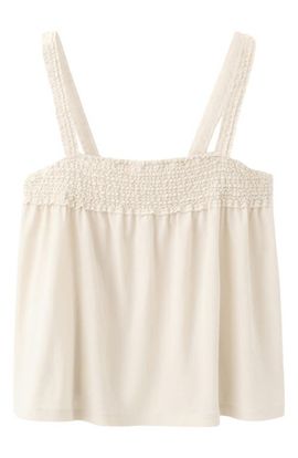 MANGO MANGO Terry Cotton Smocked Top