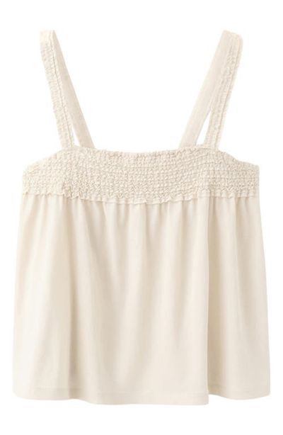 MANGO MANGO Terry Cotton Smocked Top