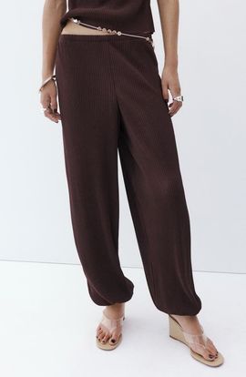 MANGO MANGO Textured Baggy Pants